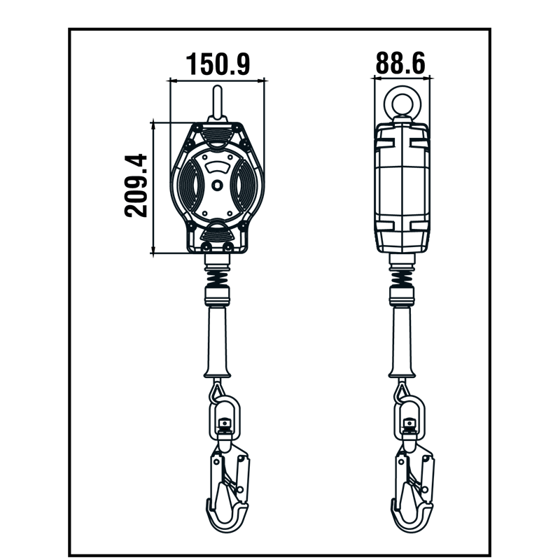 HELIXION-S Höhensicherungsgerät mit 7 Meter Stahlseil