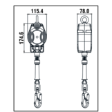 HELIXION-S Höhensicherungsgerät mit 3,5 Meter Stahlseil
