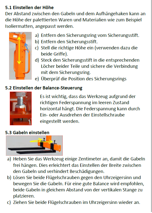 Gabel für Paletenhaken Type PB30