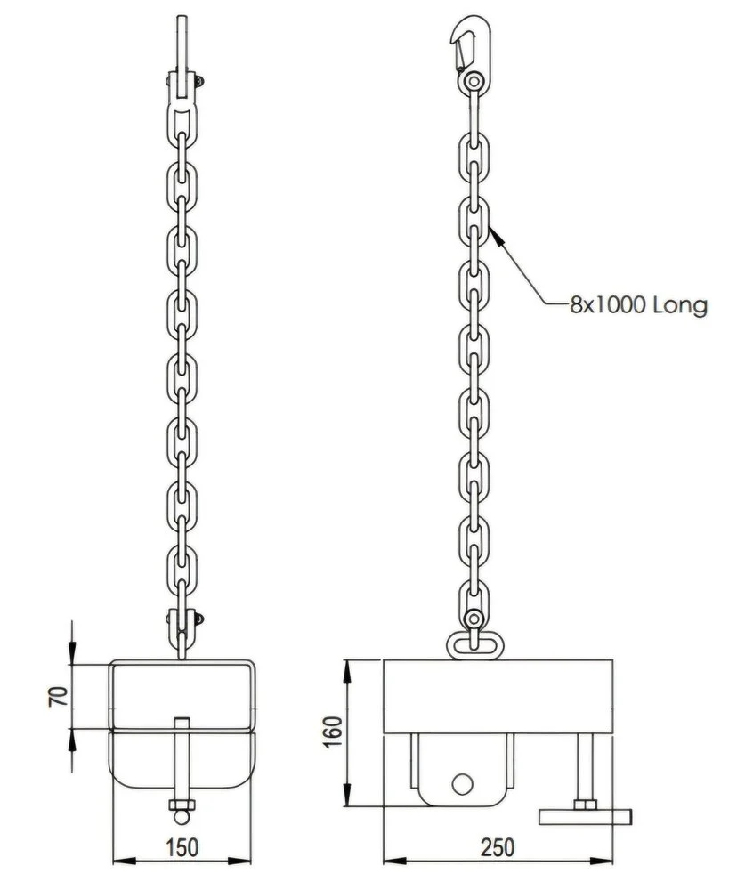 Gabelstaplerhaken 1000 kg