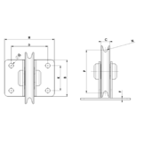 Gebuwin Flaschenzüge | Umlenkrolle | Stehblock 150 kg