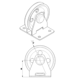 Gebuwin Flaschenzüge | Umlenkrolle | Stehblock 150 kg
