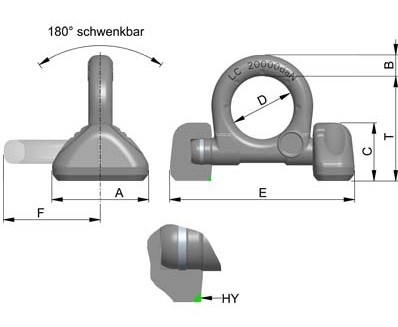 RUD LRBS-FIX Lashing-Ringbock mit umlaufender Schweißnaht