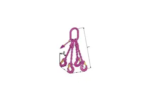 RUD 20mm VIP-Kettengehänge 4-Strang mit Sicherheitshaken VCGH WLL 33,6/24,0 Ton