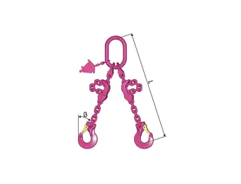 RUD 6mm VIP-Kettengehänge 2-Strang mit Sicherheitshaken VCGH, verkürzbar Güteklasse 10 WLL 2,1/ 1,5 Ton