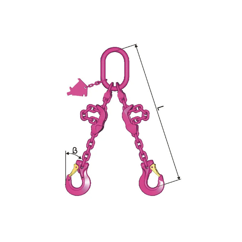 RUD 13mm VIP-Kettengehänge 2-Strang mit Sicherheitshaken VCGH, verkürzbar Güteklasse 10 WLL 9,5/ 6,7Ton