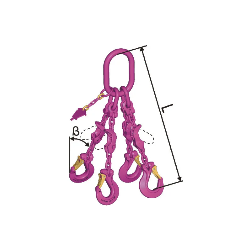 RUD 16mm VIP-Kettengehänge 4-Strang mit Sicherheitshaken VCGH verkürzbar WLL 21,2/15,0 Ton