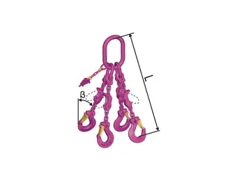 RUD 20mm VIP-Kettengehänge 4-Strang mit Sicherheitshaken VCGH verkürzbar WLL 33,6/24,0 Ton