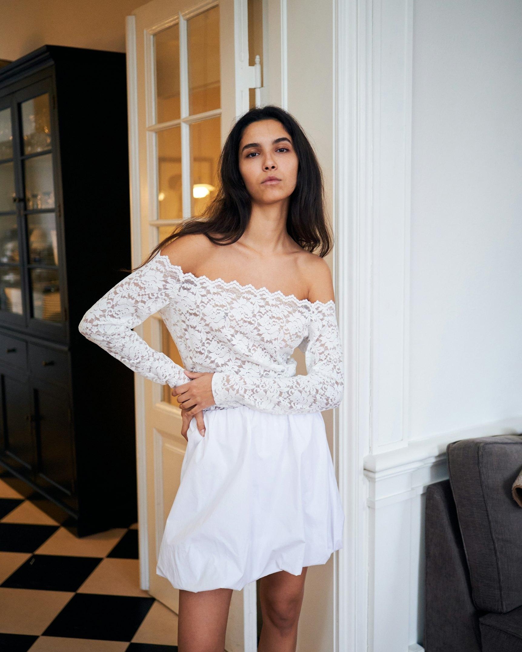 Neo Noir Casadi Lace Flower Blouse