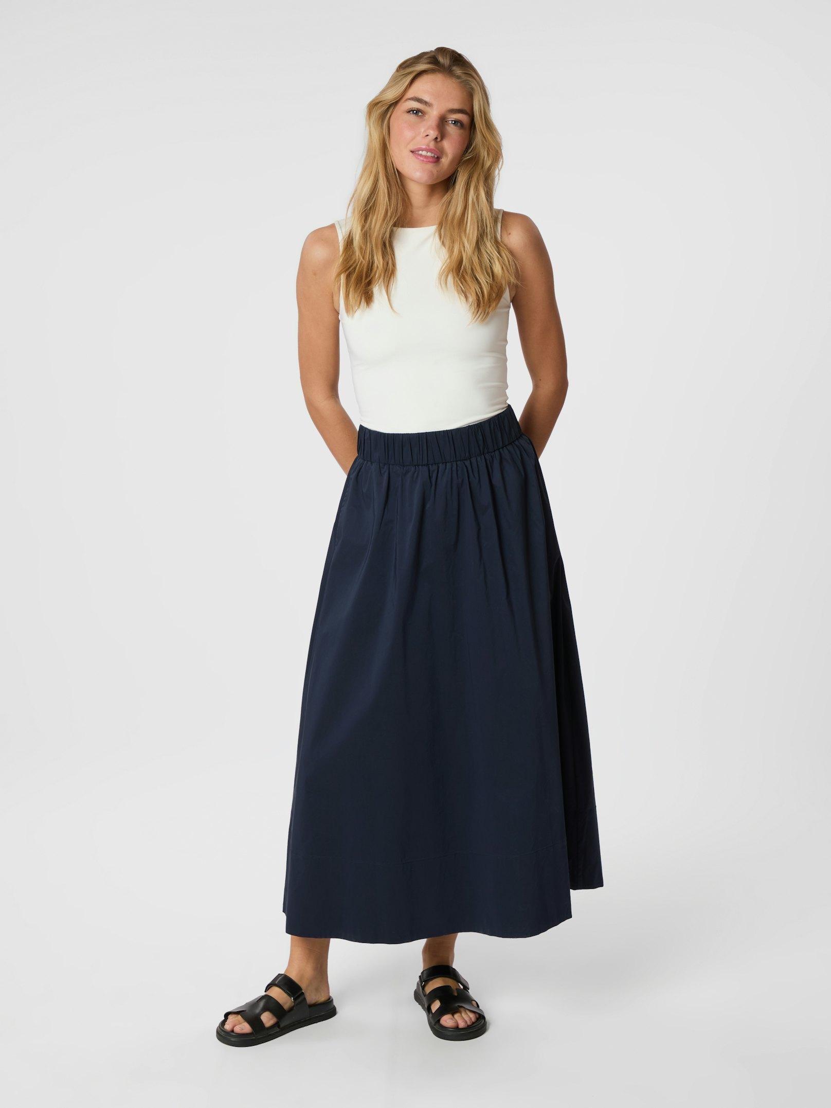 Neo Noir Yara Long Poplin Skirt