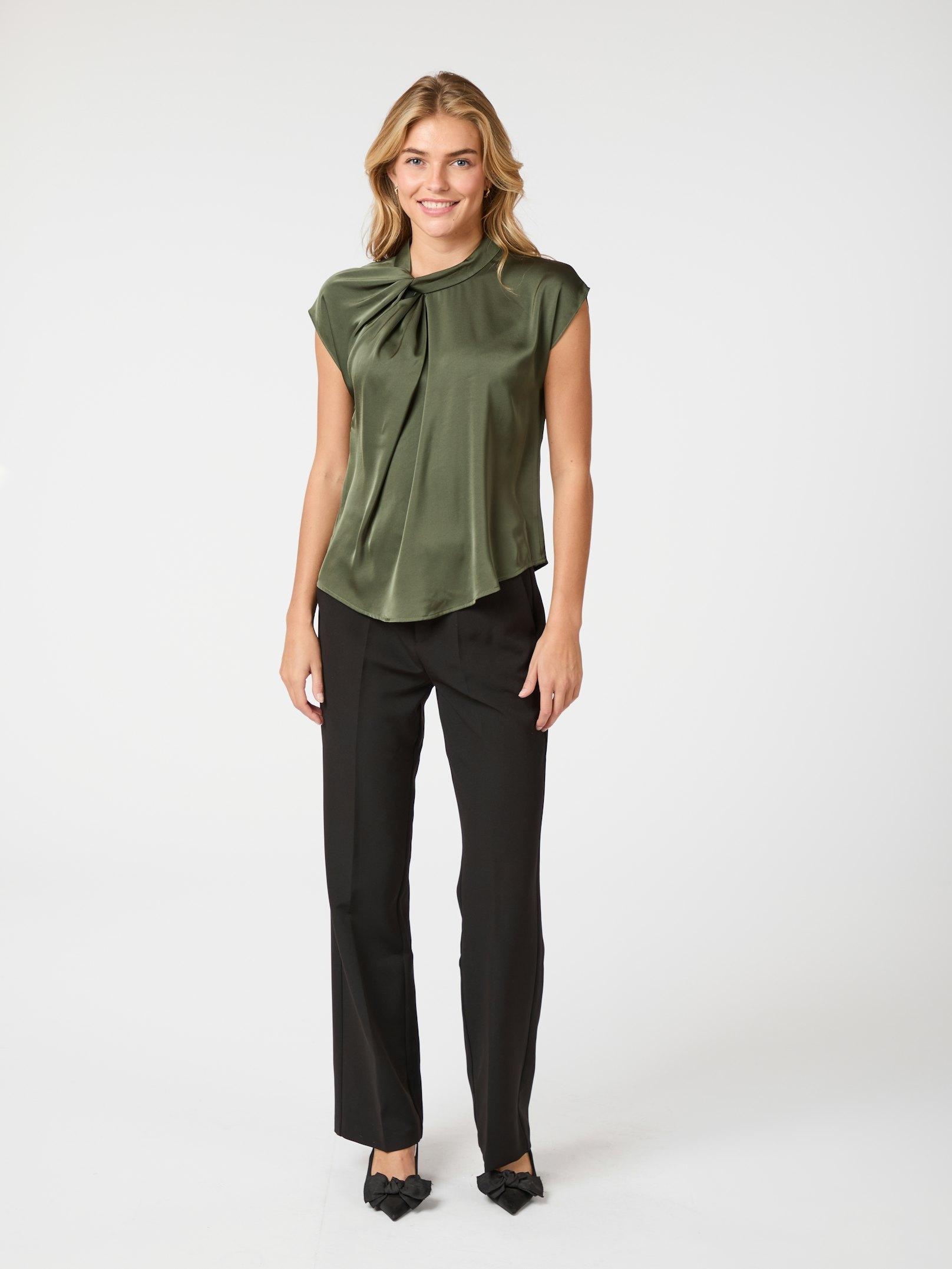 Fleur Drapy Satin Blouse