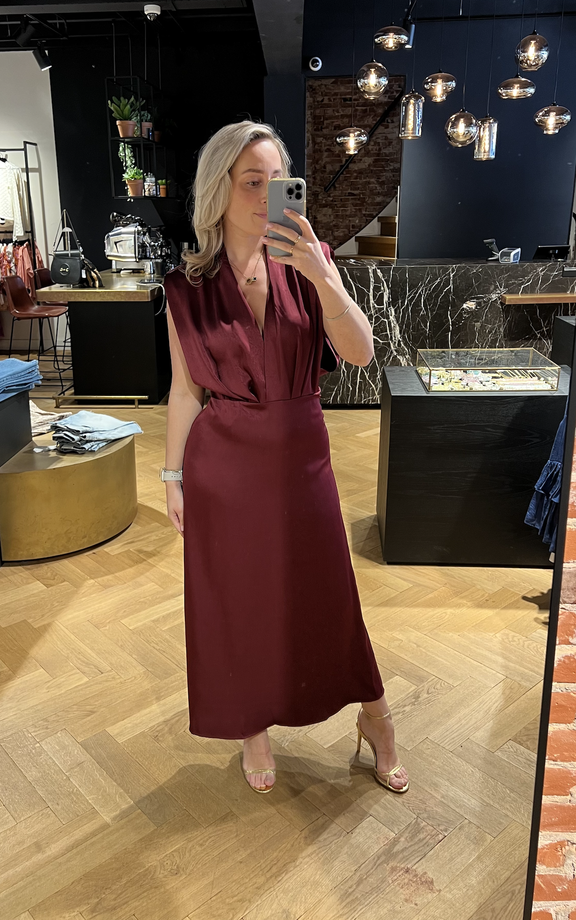 L'egance Satin Drape Dress