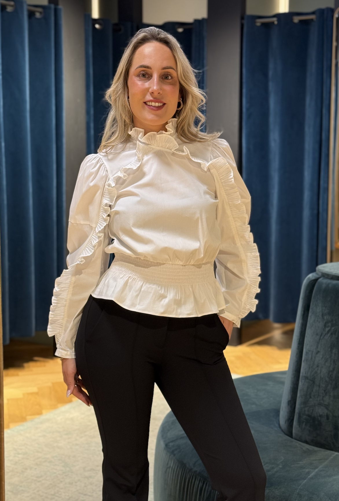 Sanna Ruffle Smock Blouse