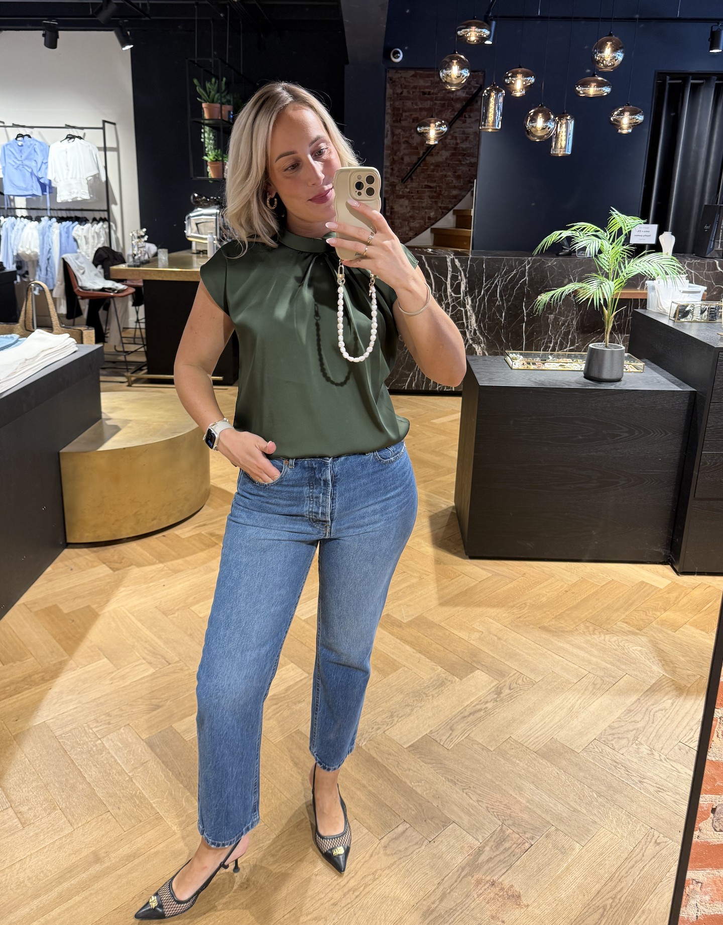 Fleur Drapy Satin Blouse