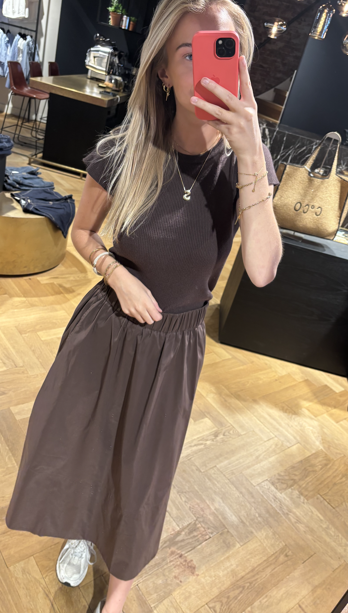 Yara Long Poplin Skirt