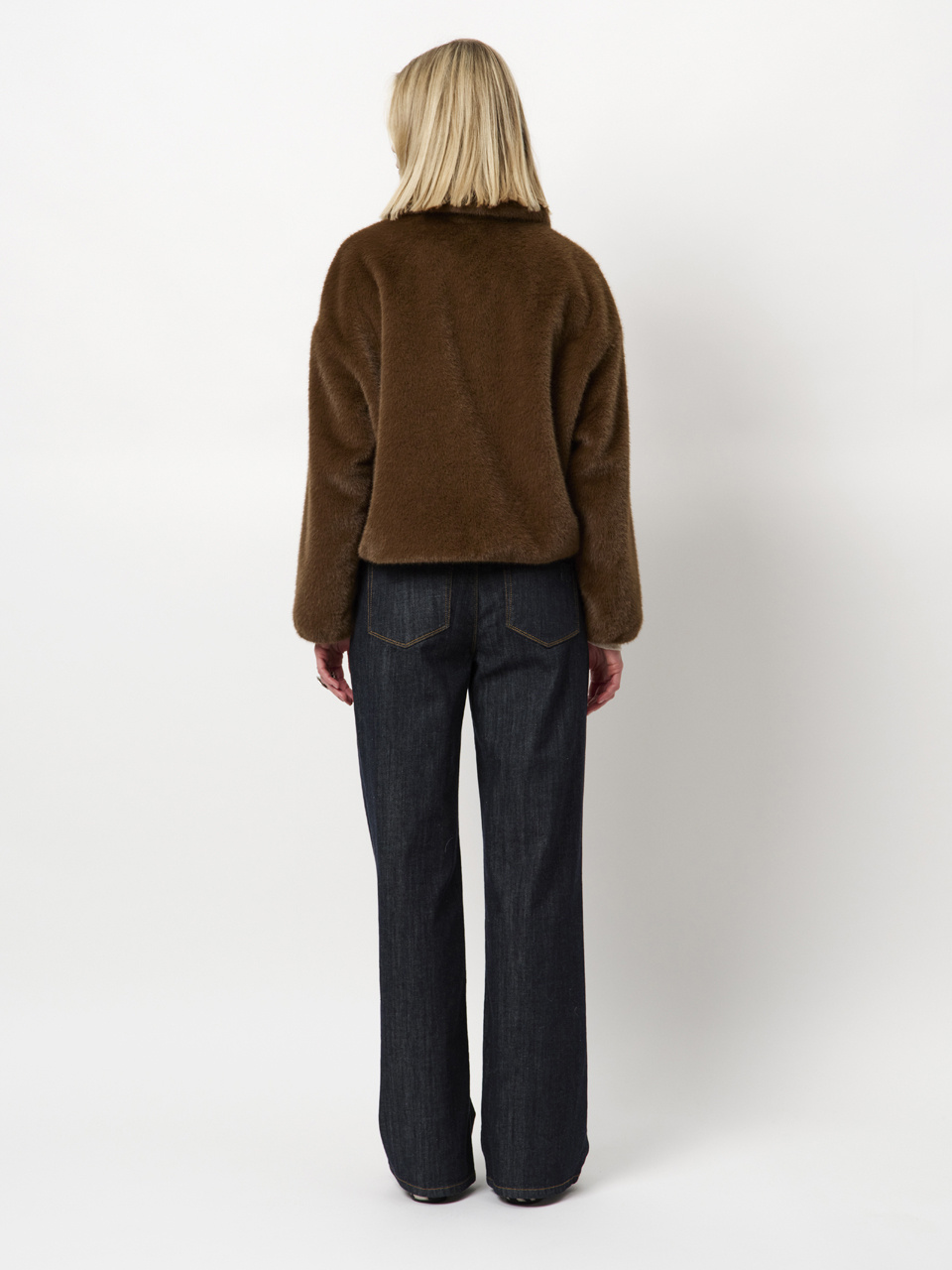 Entity faux fur bomber jacket