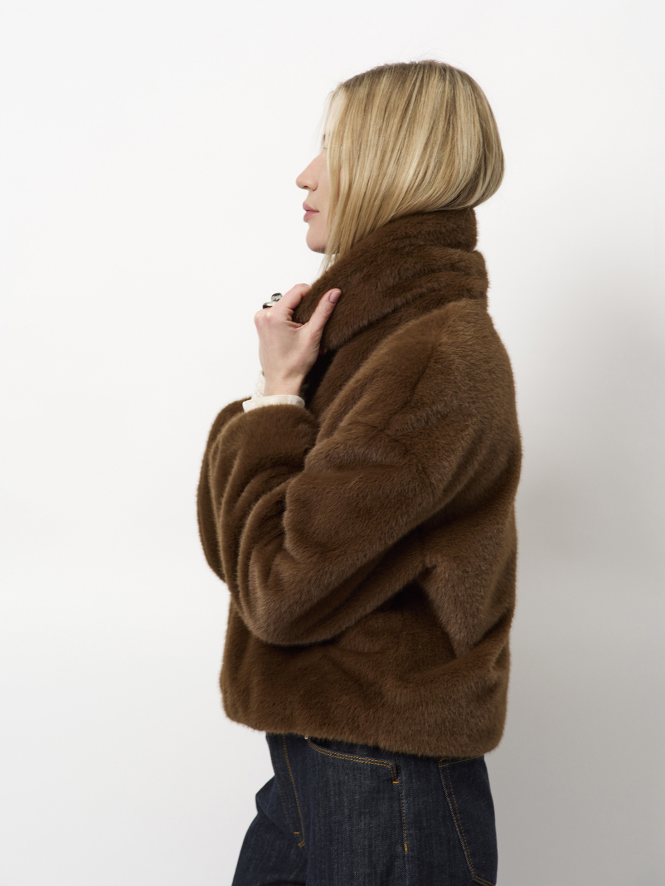 Entity faux fur bomber jacket
