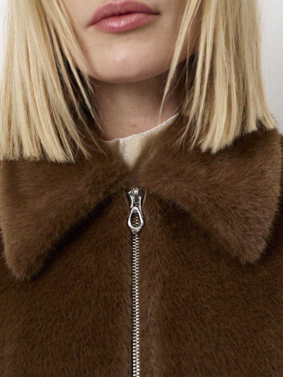 Entity faux fur bomber jacket