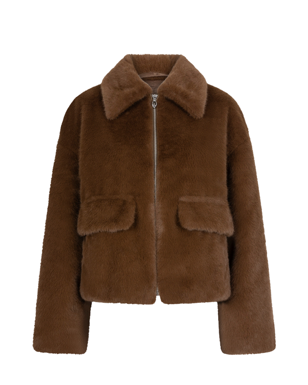 Entity faux fur bomber jacket