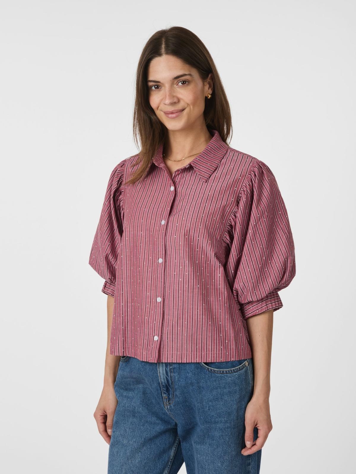 Neo Noir Etta Soft Stripe Stone Shirt