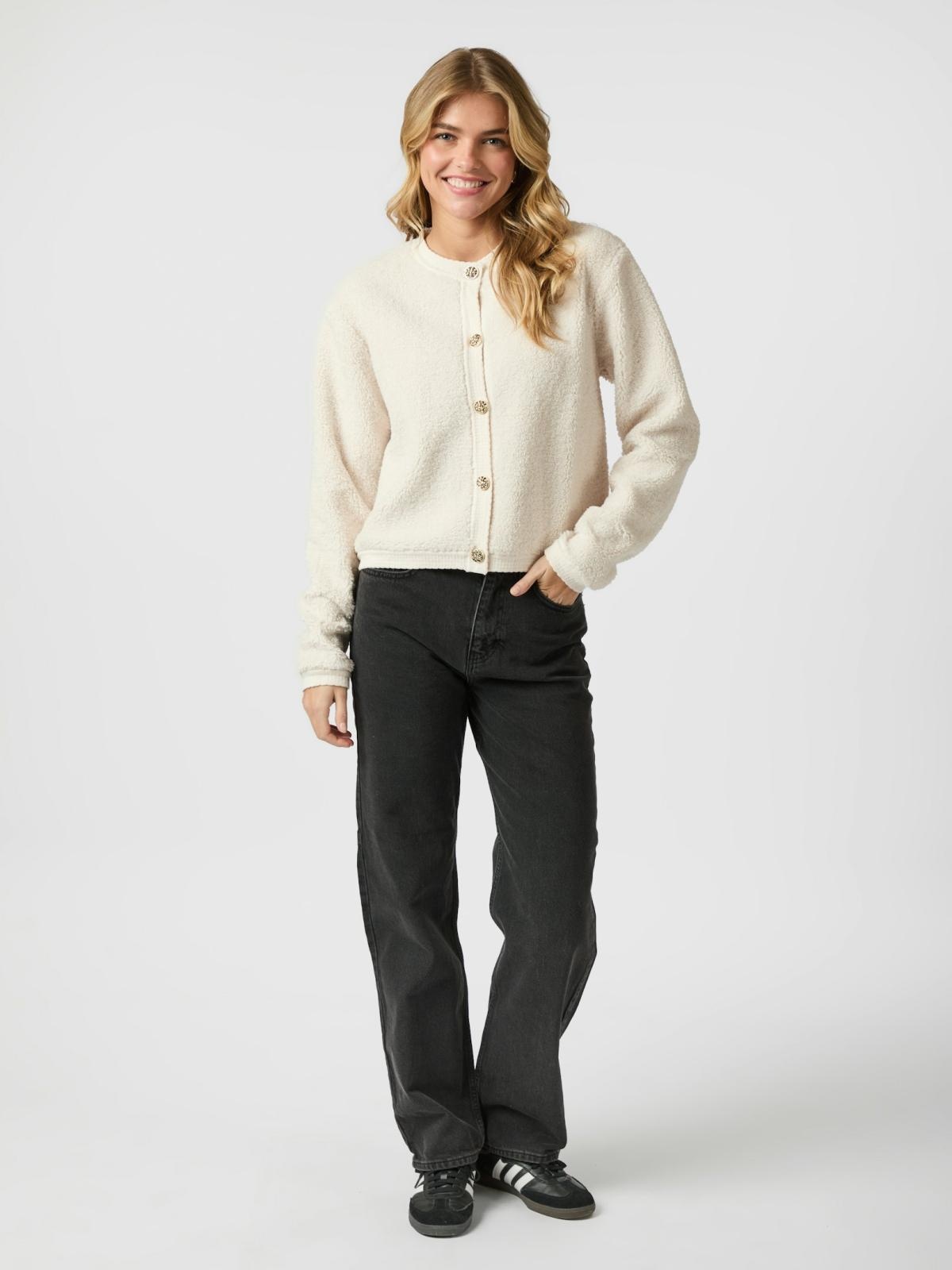Limo Fluffy Knit Cardigan