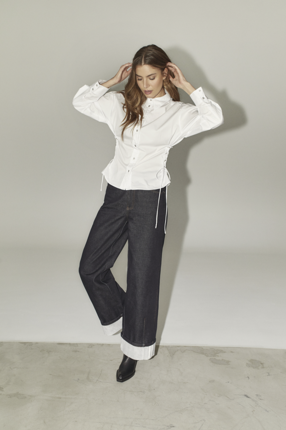 Poppy Eyelet Tie Shirt