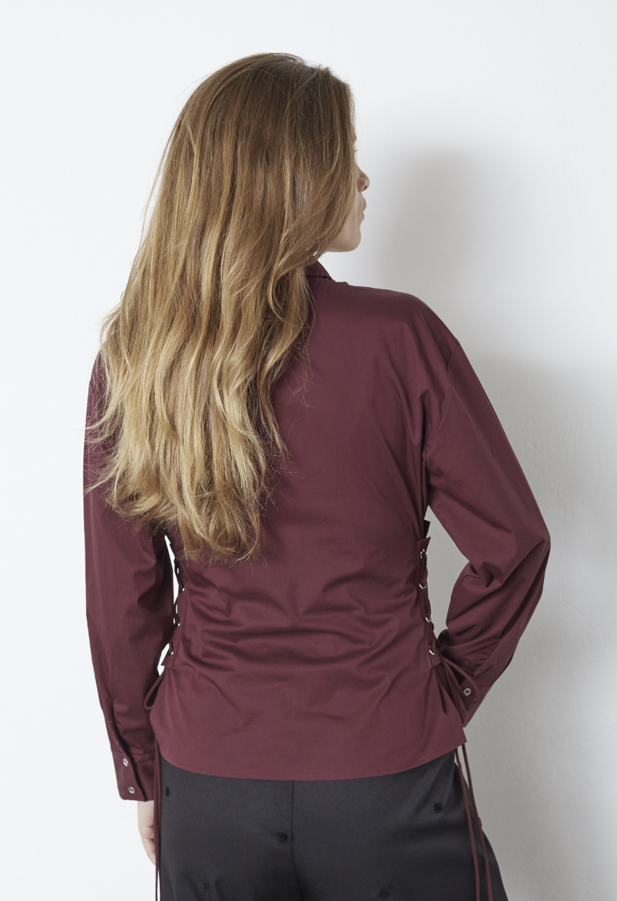 Poppy Eyelet Tie Shirt