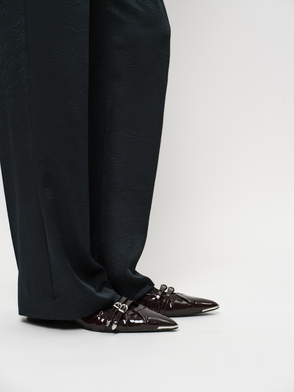 Jules creased satin pants