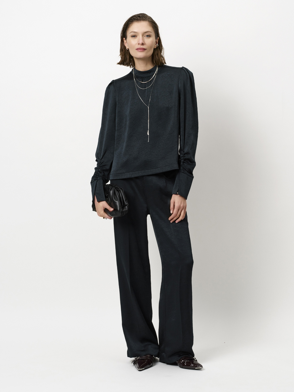 Jules creased satin pants