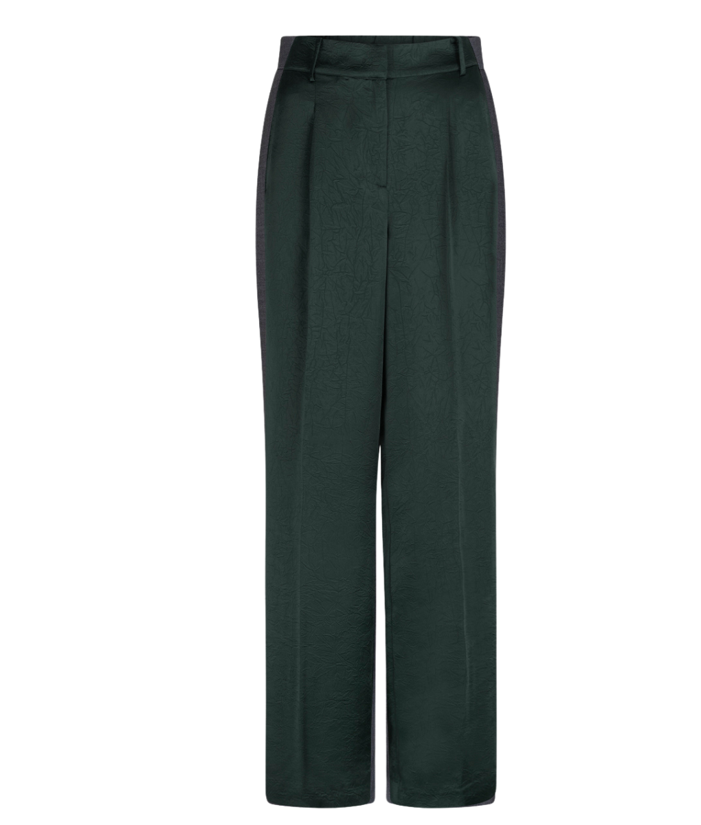 Dante6 Jules Satin Smart Pants – Groene satijnen dames pantalon