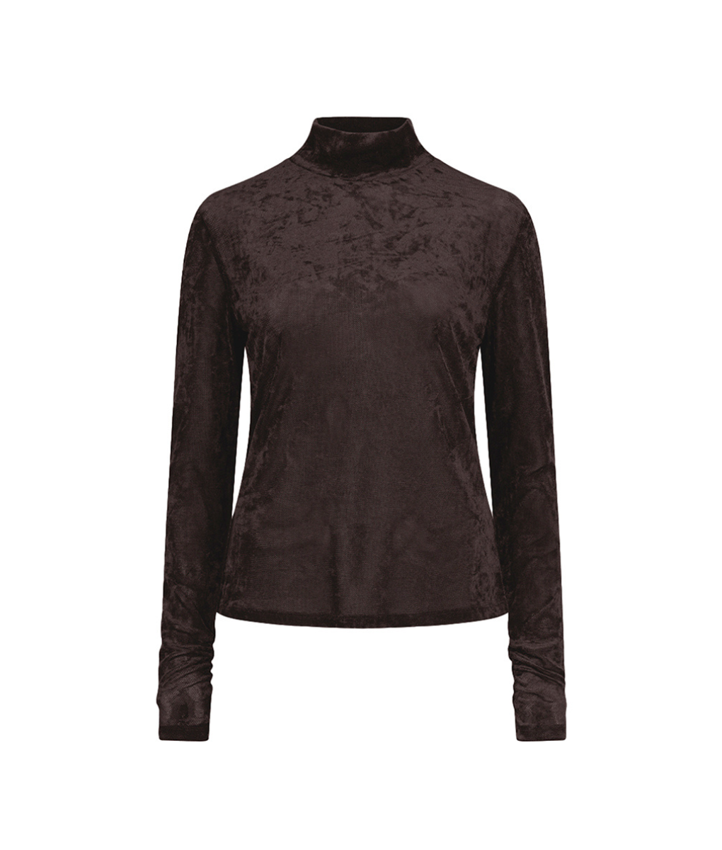 Olya Velvet Layering Mesh Top