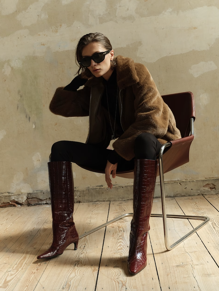 Entity faux fur bomber jacket