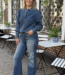 Belvina button up wide leg jeans