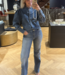 Piper pleated denim shirt