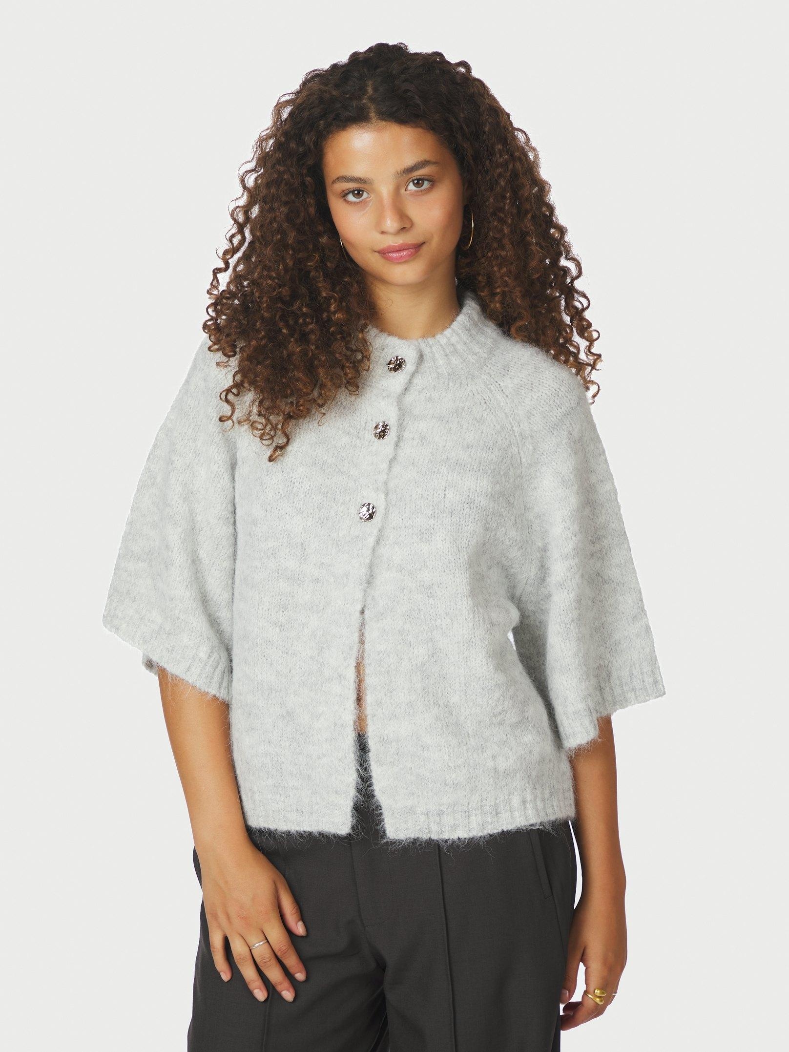 Neo Noir Benuta Fluffy Knit Cardigan