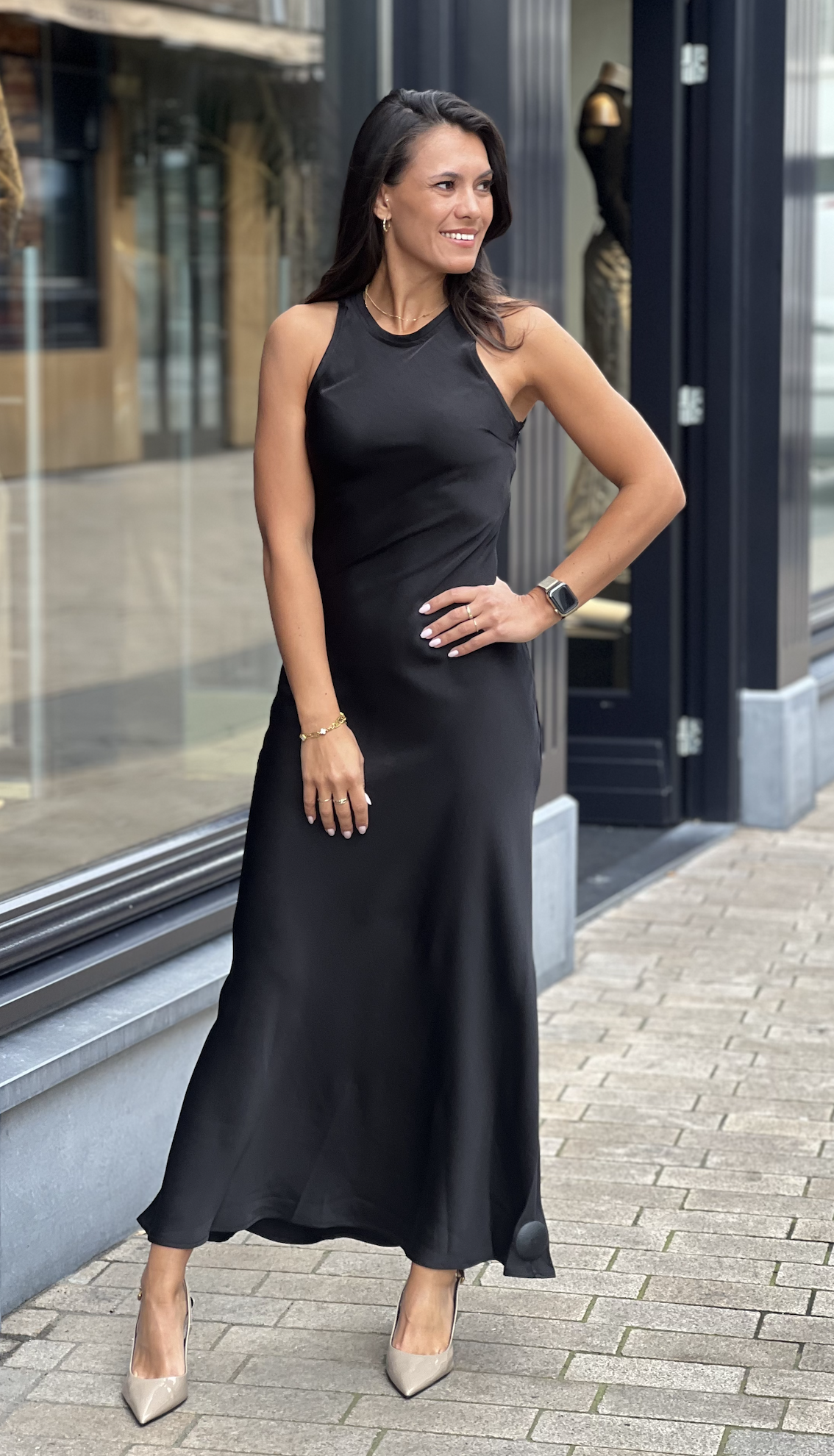 Celinie Heavy Sateen Dress