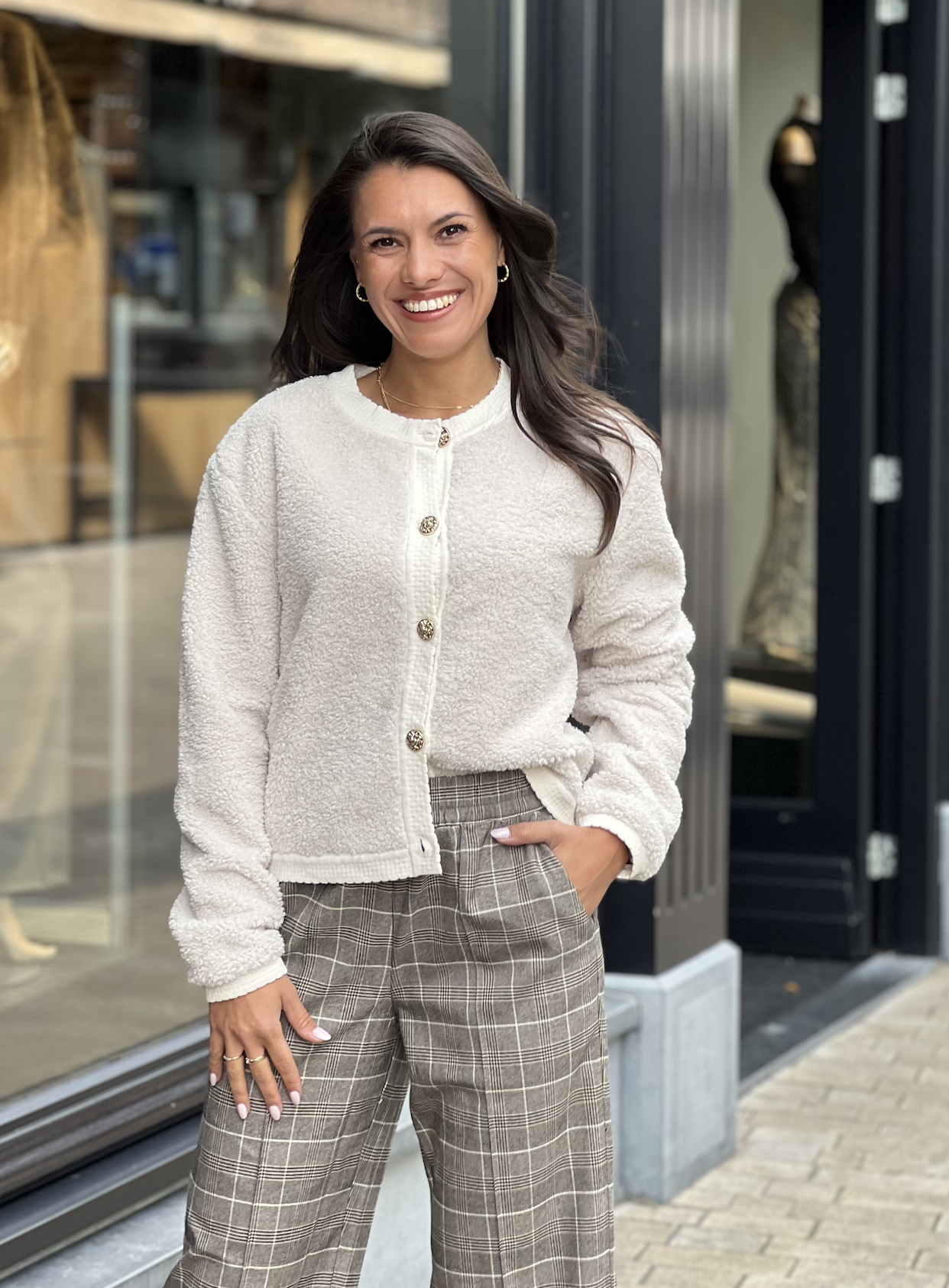 Limo Fluffy Knit Cardigan