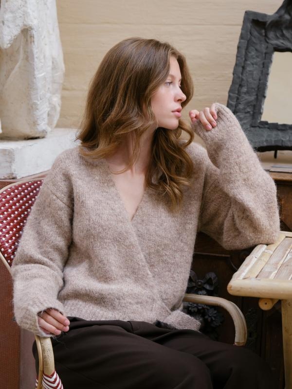 Ronia Fluffy Wrap Knit Cardigan