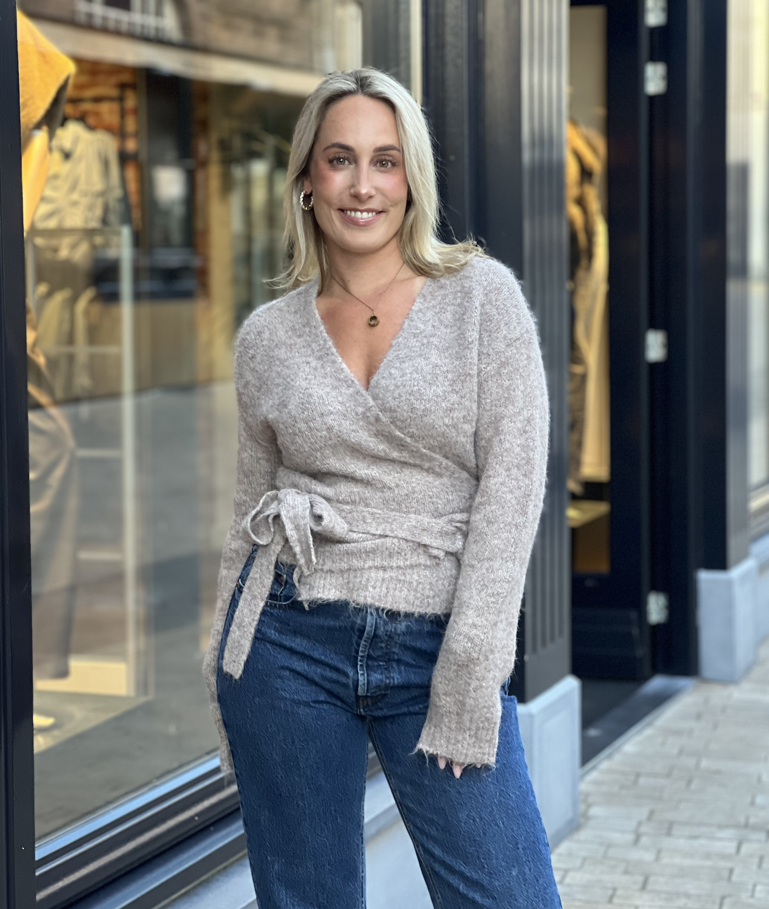 Ronia Fluffy Wrap Knit Cardigan