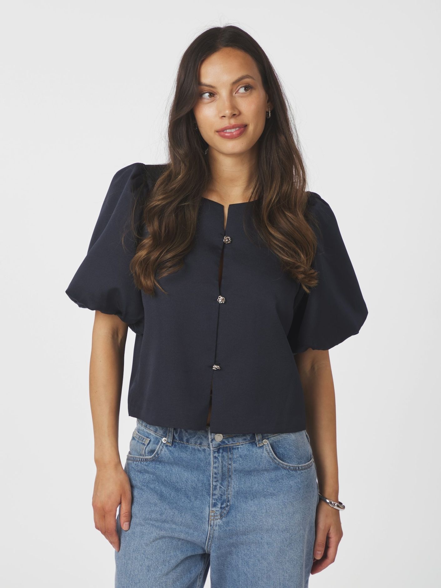 Neo Noir Aisa Dull Satin Blouse