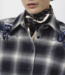 Eason check embellished shirt