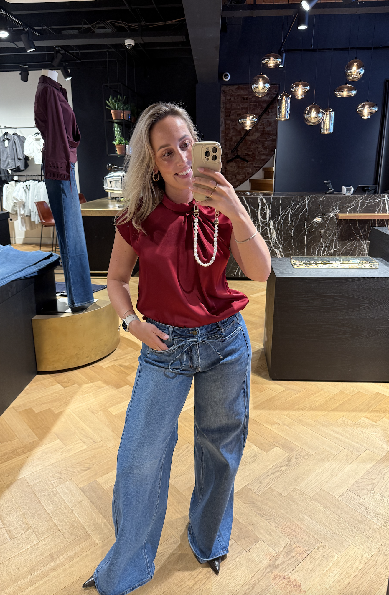 Fleur Drapy Satin Blouse