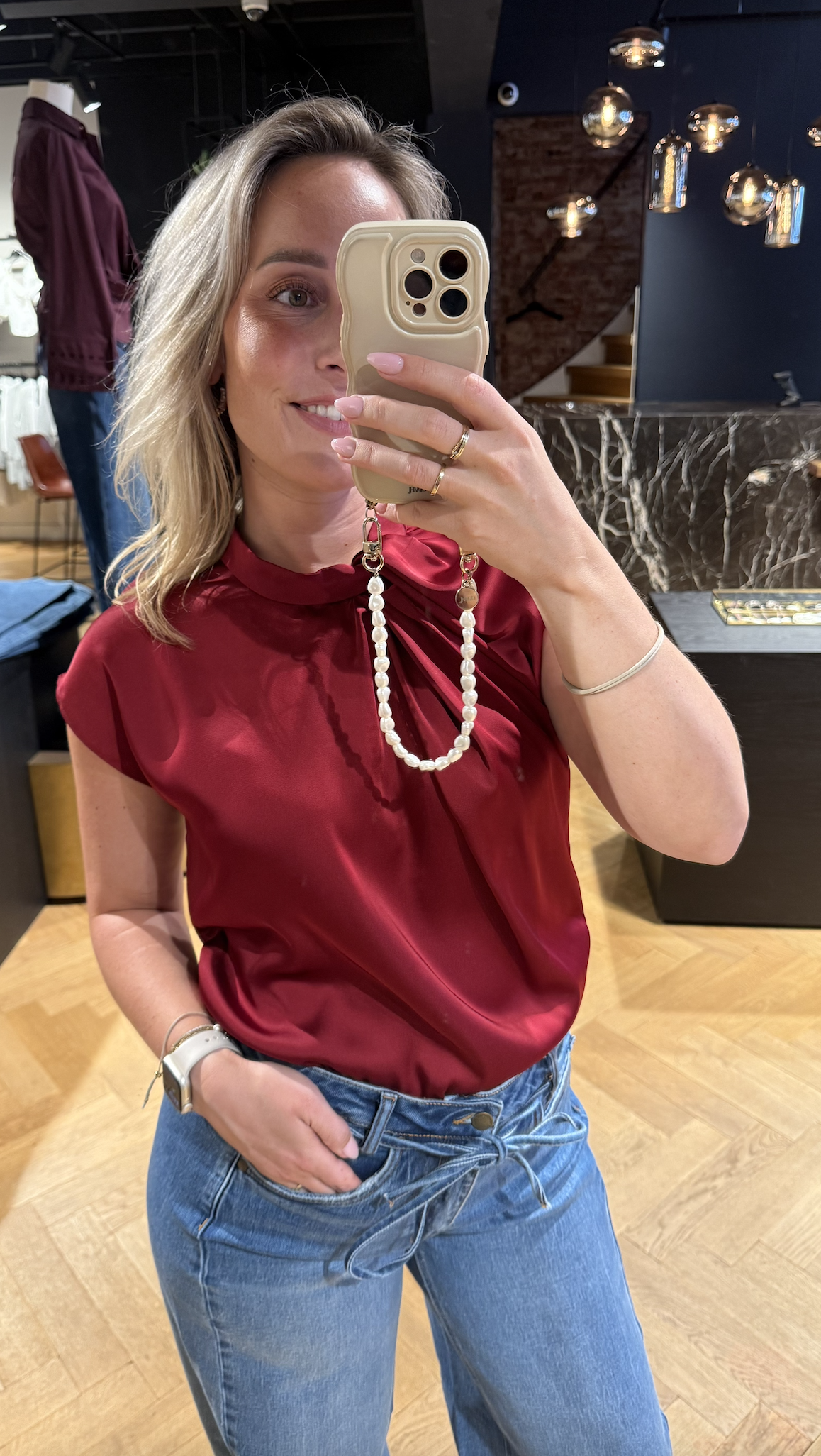 Fleur Drapy Satin Blouse