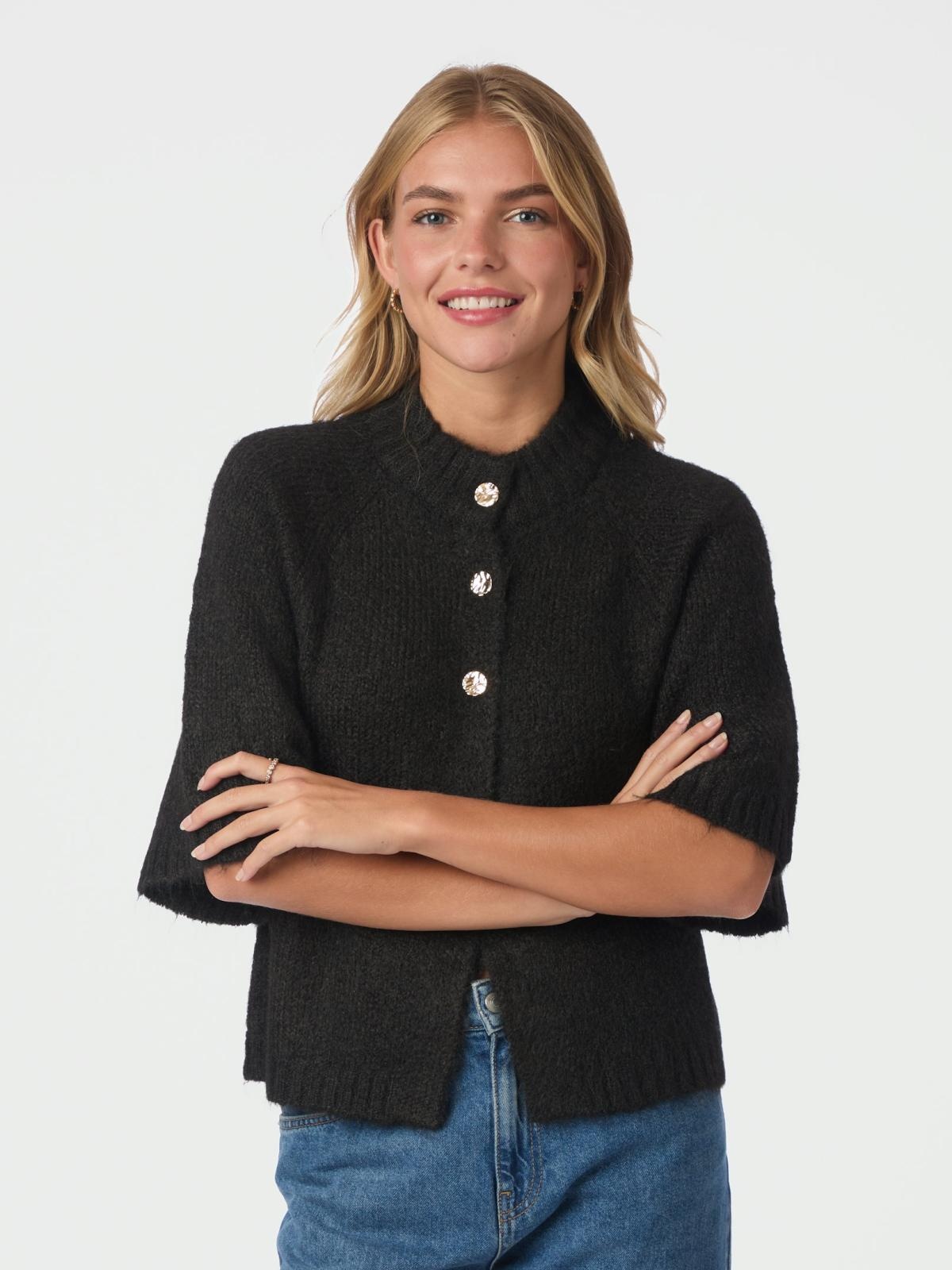 Neo Noir Benuta Fluffy Knit Cardigan