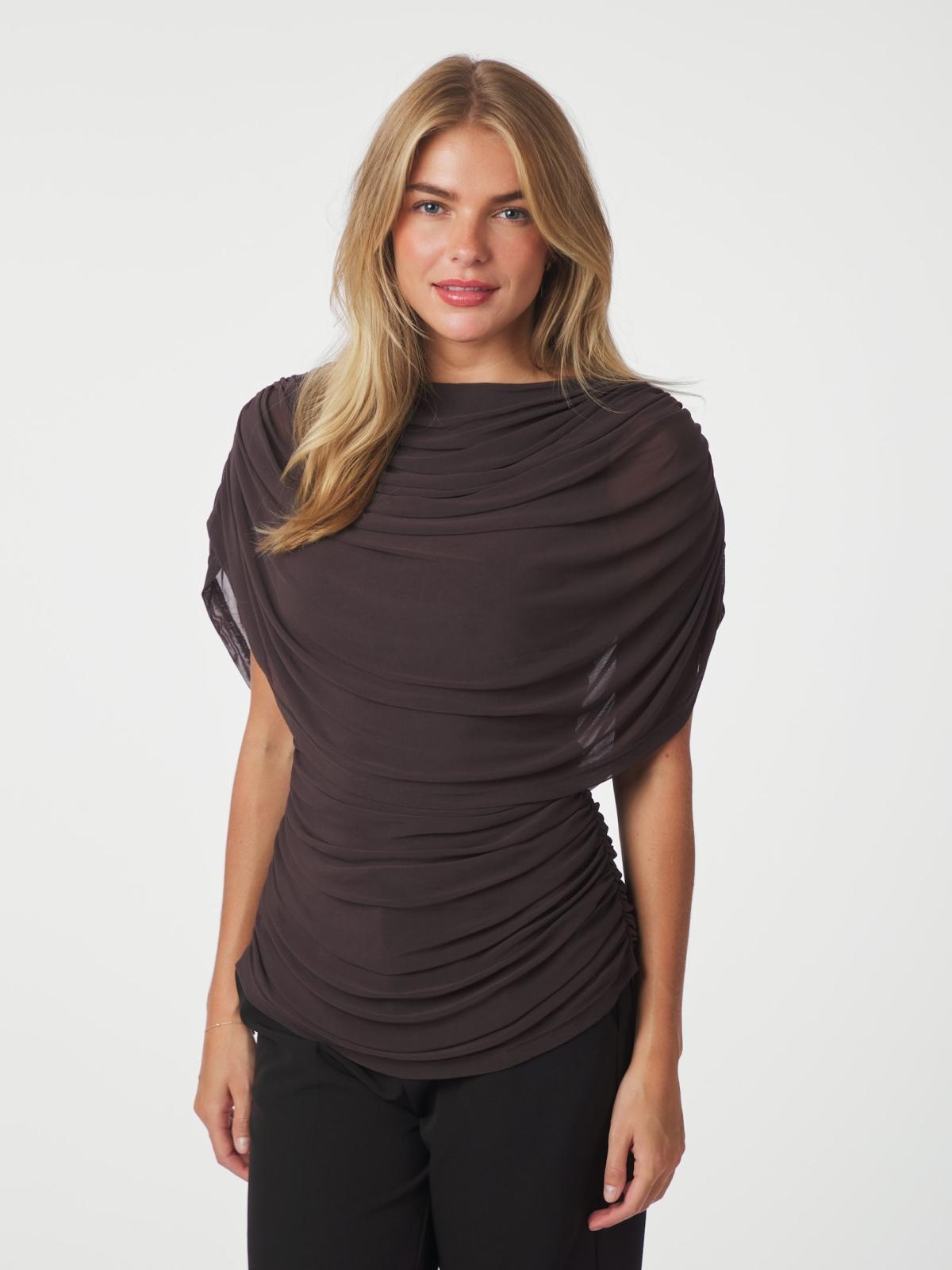 Neo Noir Cottuna Drapy Mesh Top
