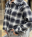 Eason check embellished shirt