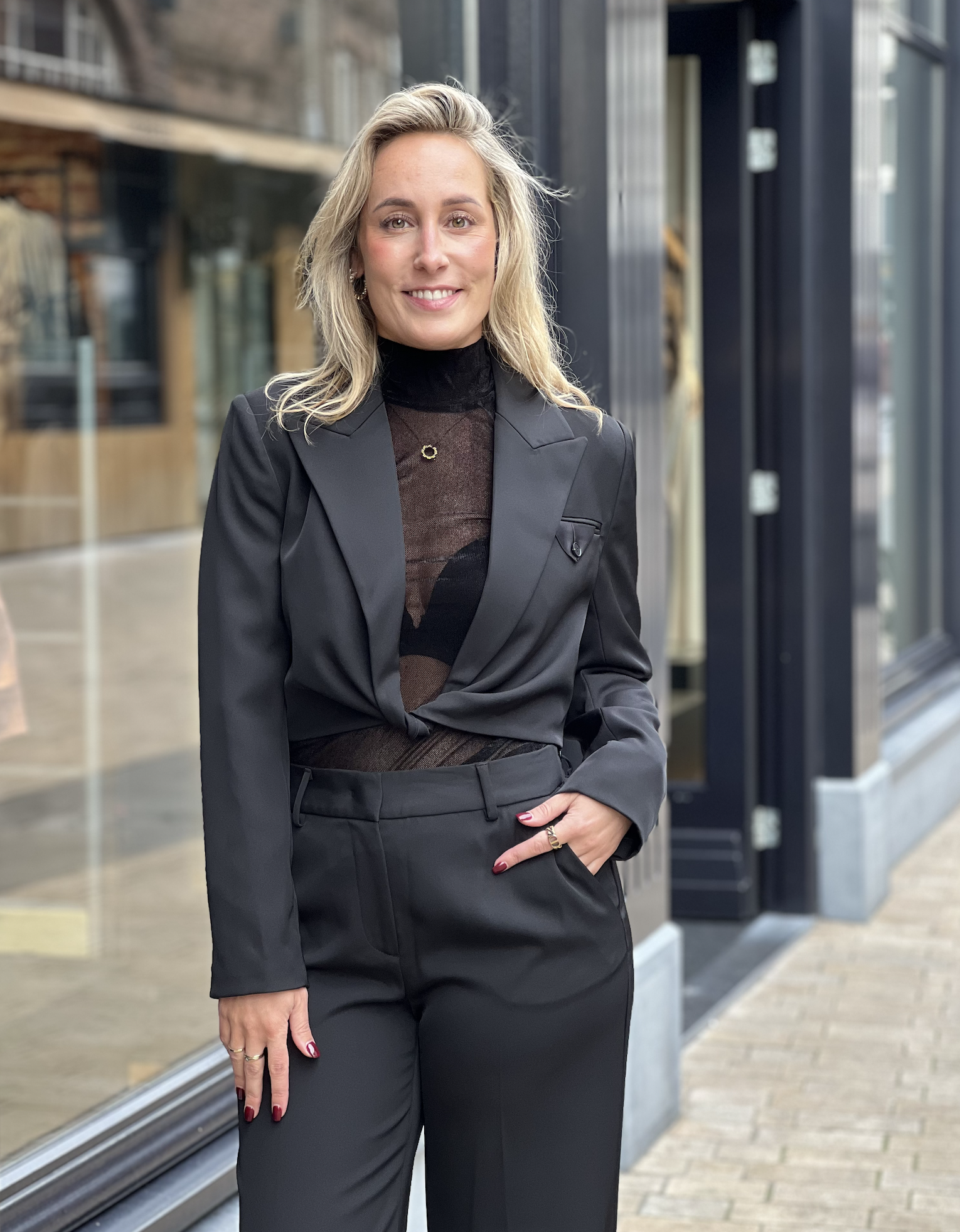 Jazzy Twisted Crop Blazer