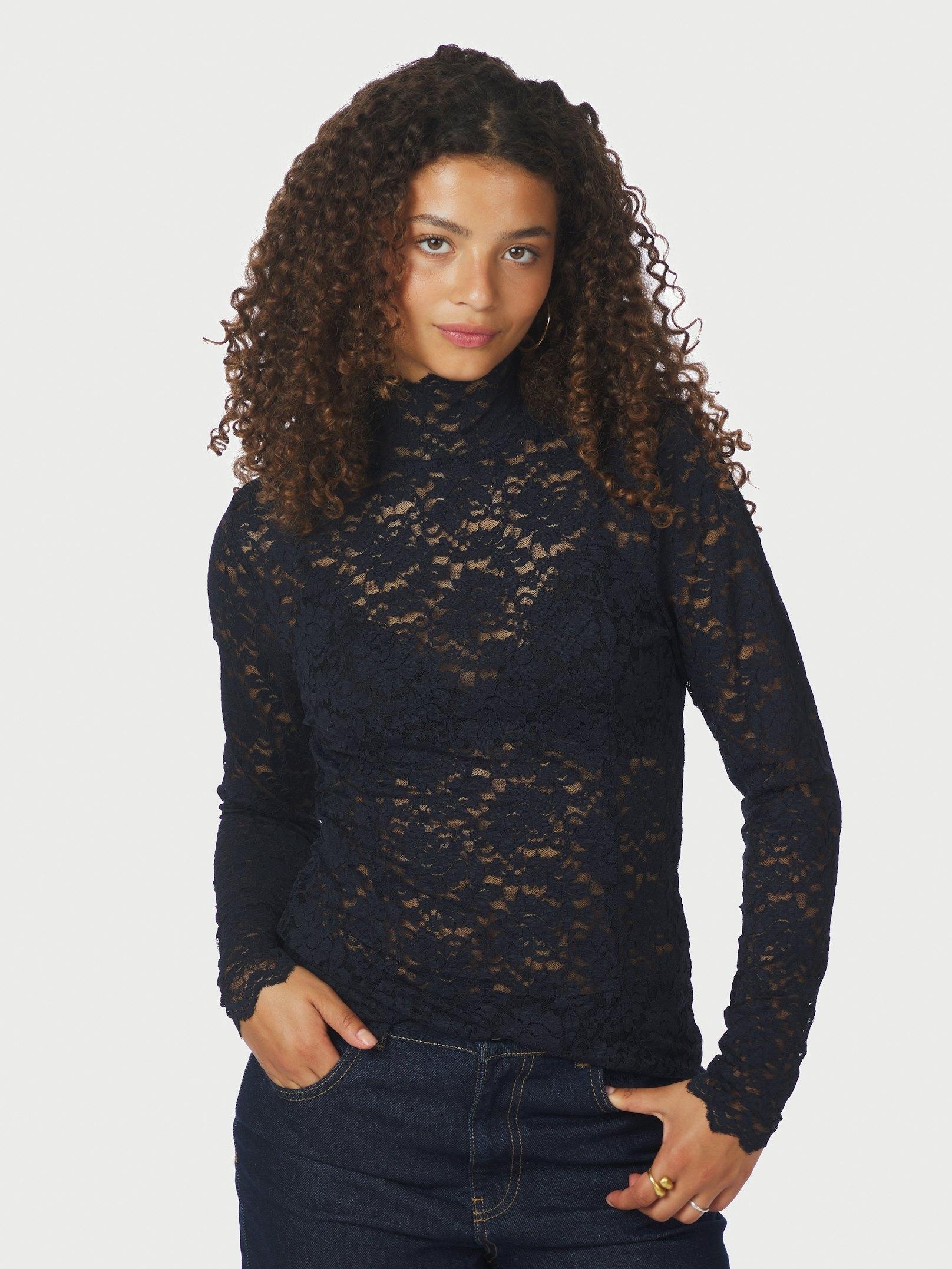 Neo Noir Liza Laceflower Blouse