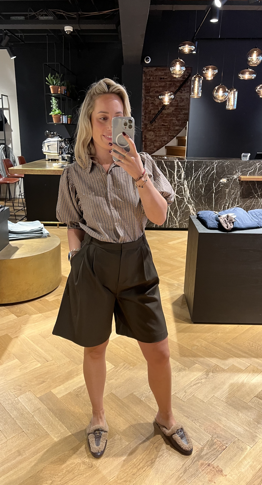 Etta Soft Stripe Stone Shirt