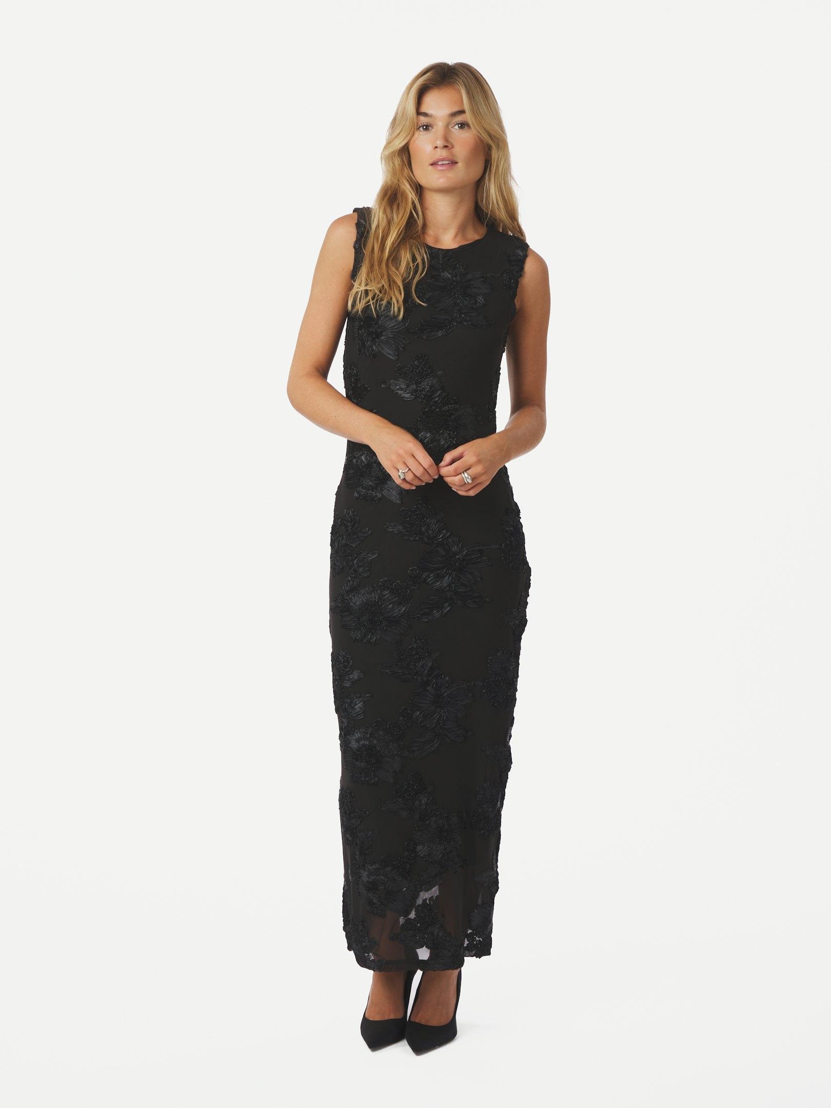 Neo Noir Tiranna Big Flower Mesh Dress